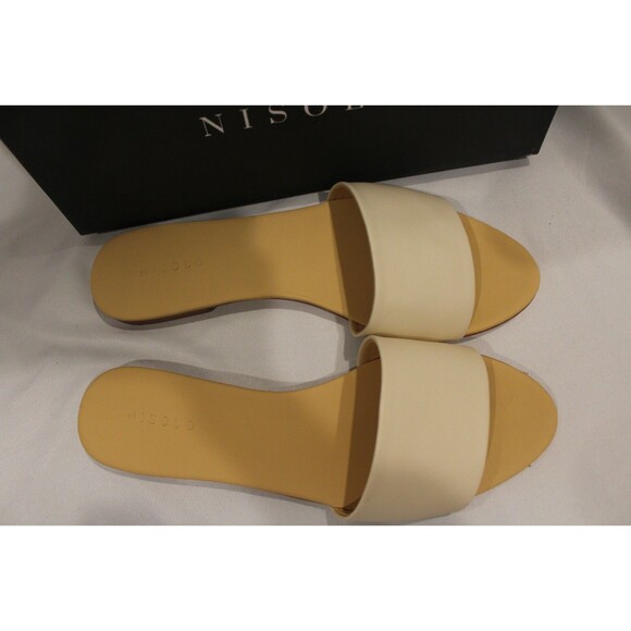 Nisolo ISLA Slide Sandals Flat Leather Women's BONE 10 NWOB $138 - Picture 3 of 5